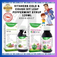~VITAHERB COLD & COUGH IVY LEAF  PEPPERMINT SYRUP 120ML [KIDS / ADULT] [FREE DOSAGE CUP]