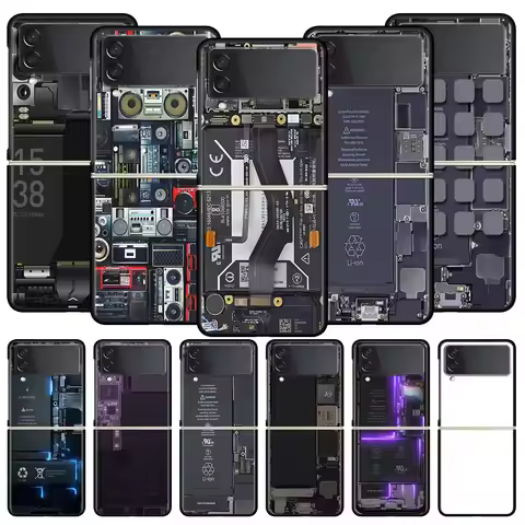 Hard PC Phone Case For Samsung Galaxy Z Flip 7 6 5 4 Black For Galaxy Z Flip 3 Foldable Shockproof C
