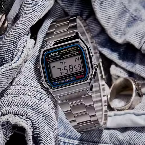 Casio A158WA-1D Retro Classic Small Square Watch LED Digital Display Multifunctional Waterproof Spor