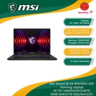 MSI Sword 16 HX B14VGKG 620 Gaming Laptop - 16" QHD+ IPS 240Hz/I9-14900HX/16GB DDR5/1TB SSD/RTX4070/