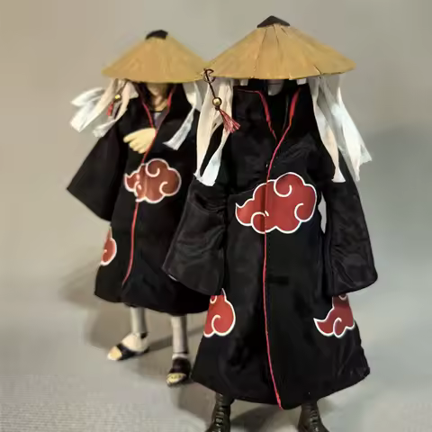 Handmade SHF 1/12 Naruto Genius Ninja Uchiha Itachi Hooded Robe Bamboo Hat Accessories Fit 6inch Ani
