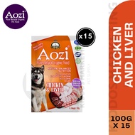 15pcs/ 1 Box Aozi Pure Natural Organic Wet Food Dog Food in Pouch 100 grams KMPetSupply