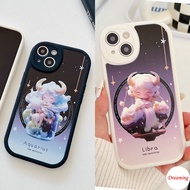Case for Infinix Hot 11S 10S 10T 11 10 9 Play NFC Note 8 Smart 6 5 Oval Big Eye Soft Phone Case Motif Libra and Aquarius