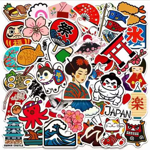 10/30/50PCS Japanese Traditional Culture Graffiti Sticker Sushi Cartoon Decal Luggage Phone Guitar W
