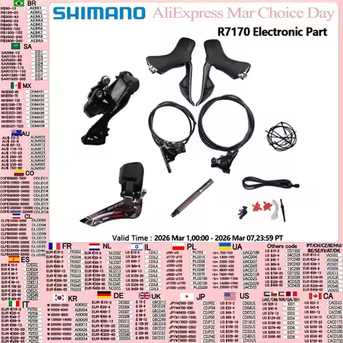 Shimano 105 R7170 Electronic Part Groupset FD R7150 2x12s RD-R7150 Battery DN300 Road Bicycle Di2 R7