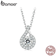 Bamoer 925 Sterling Sliver Necklace Moissanite Necklace Jewelry Gifts for Women