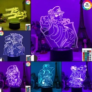AM SQ3 JoJo Bizarre Adventure LED Night Light Anime Figure Changing Touch Remote Lamp Lighting Bedro