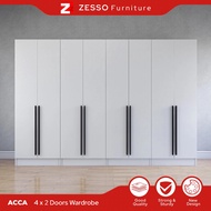 ZESSO ACCA 8X6FT_4X2 DOORS WARDROBE WITH SHELF / almari baju /kabinet baju / almari baju budak