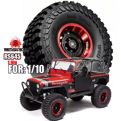 RED SPIDER 4Pcs 1.9 Inch Beadlock Wheels Tires Set for 1/10 RC Crawler Car Traxxas TRX4 RC4WD D90 Ax