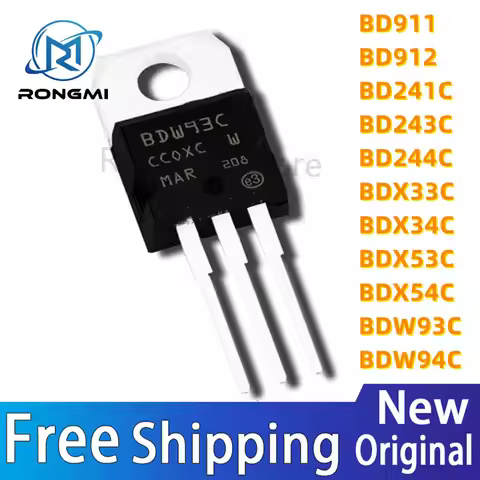 10 piezas BDW93C TO-220 BDW93 TO220 NPN darington Transistor BD241C BD243C BD244C BD911 BD912 BDW94C