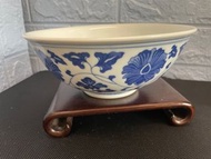 青花纆枝蓮 7 吋大碗