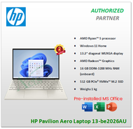 HP Pavilion Aero Laptop 13-be2026AU (AMD Ryzen™ 5 processor ,Windows 11 Home, 13.3" diagonal WUXGA display)