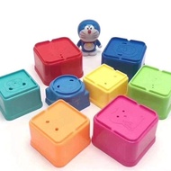 Doraemon Children Baby Stacking Cups Early Learning Toy / Bath Toy Scoops Kids Stack Tower