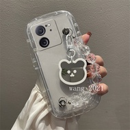 Suitable for Xiaomi 13T Xiaomi 13T Pro 5G 2023 Hot Selling Transparent Mirror Bear Crystal Bracelet Case Xiaomi 13T Pro 5G Shockproof Silicone Soft Phone Case
