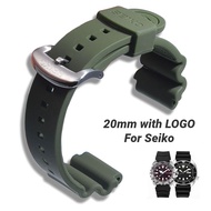 20mm Silicone Strap for Seiko Watch Band for PROSPEX Canned Bracelet for Seiko Canned Abalone Rubber Watchband 20mm with logo