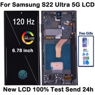 100% Test AMOLED For Samsung Galaxy S22 Ultra 5G LCD Display Touch Screen For S22 Ultra S908B LCD Su