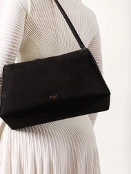 Alaia Le Bouledogue Nubuck Shoulder Bag - Noir, UNI