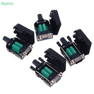 Mypink DB9 Connector Male Female 9 Pin Plug Wire Sleeve RS232 RS485 Breakout Terminals SG