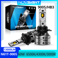 Novsight N61T HB3 9005 Bóng đèn pha LED 6500K / 4300K / 3000K 3 Nhiệt độ màu Đèn LED ô tô Chùm sán