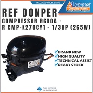 REFRIGERATOR DONPER COMPRESSOR R600A - 1/3HP (260W)-R CMP-K270CY1