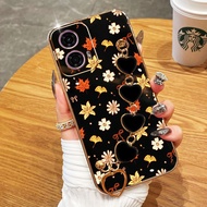 VRQR Cover for Motorola Moto G24 G54 Power G64 G84 Fallen Leaf Shockproof Phone Case with Love Brace