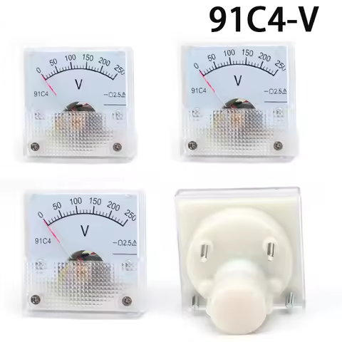 DC Ampere Meter 91C4 Ammeter 1/2/3/5/10/20/30/50/100/200 A V Voltmeter Analog Panel Meter Mechanical