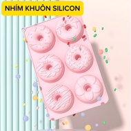 6 DONUT KUTE SILICON MOLD FOR CAKE, SOCOLA, TOPPING, PUDDING, MILK TEA