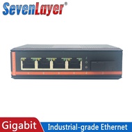 Industrial-grade Ethernet Switch 10/100/1000M Fiber Switches gigabit 1SC 4 RJ45 Media Converter to Ethernet Network