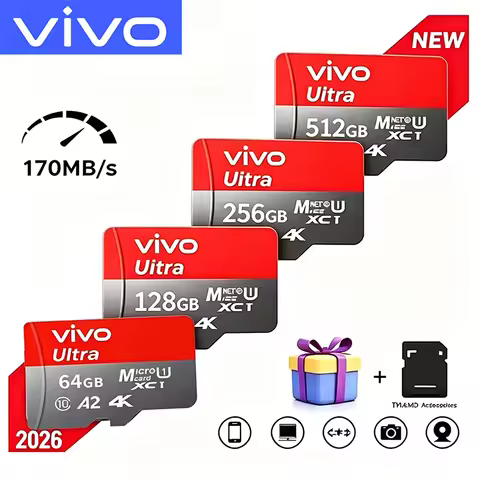 VIVO Memory Card Micro SD Card 1TB 128GB 64GB Card Memory A2 4K Flash Cards Microsd Compatible For D