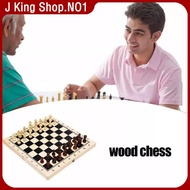 J King #Folding Wooden Chess Board Pieces Set Board Game 3Size