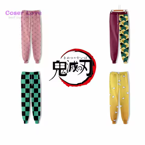 jogger pants Tomioka Giyuu Kamado Nezuko Kamado Tanjirou Agatsuma Zenitsu Cosplay Costume pants