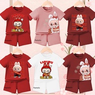 KATUN Pamelo.id Children's Suit Labubu Chinese New Year CNY 2025 is Combed Cotton 24s One Set Combed