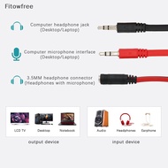 Fitow 3.5mm AUX 1 Male To 2 Female Spliter Wire 3.5 Jack Audio Splitter Cable Headphone Earphone Speaker Stereo AUX Adapter Cord FE