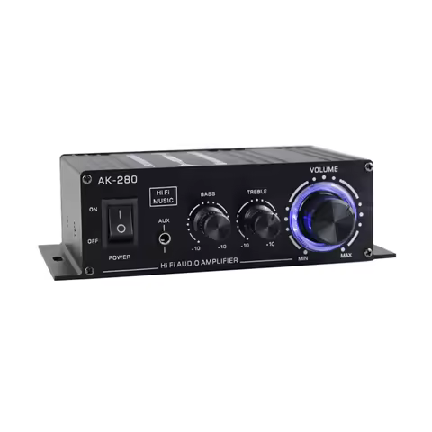 AK-280 Subwoofer Amplifier HiFi Bass Stereo Mini Audio Amplifier 40W+40W Dual Channel Music Player H
