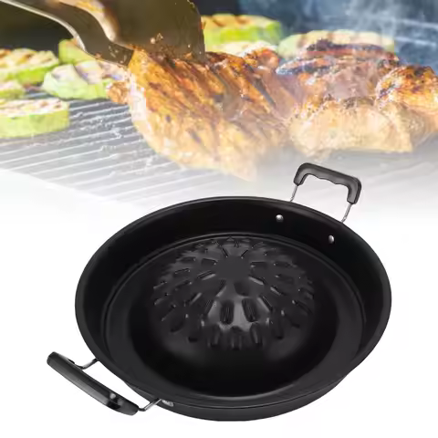 Thai BBQ Grill Pan 2 in 1 Non Stick Even Heating Aluminum Hot Pot Grill Charcoal Pan for Indoor Outd
