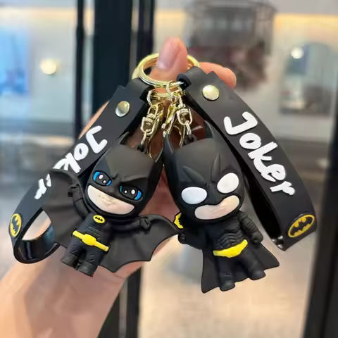 Hot New Batman Keychain Car Pendant Anime Batman Backpack Keychain Film and Television Peripherals B