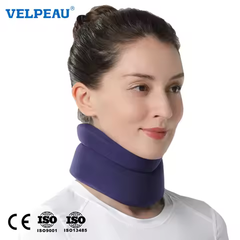 VELPEAU Neck Brace for Pain Relief and Spine Pressure, Adjustable Foam Neck Support Collar for Snooz