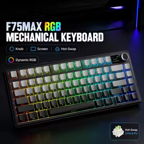 AULA F75 MAX Mechanical Keyboard Custom 75% Layout RGB Backlight Wireless Bluetooth Hifi Switch Gami