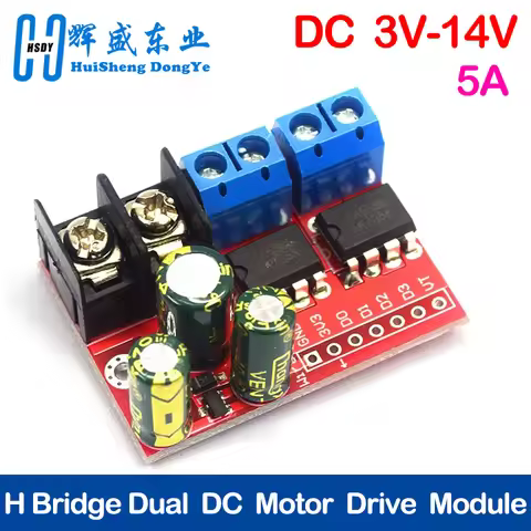 H Bridge Remote Control 5A 3V-14V Dual DC Motor Drive Module Voltage Reverse PWM Speed Regulation Do