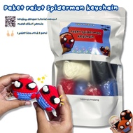 GANTUNGAN DIY KNITTING KIT SPIDERMAN KNITTING| SPIDERMAN KEYCHAIN BEGINNER KNITTING PACKAGE FOR BEGI