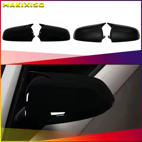 Black Side Mirror Caps Replacement Style Carbon Fiber Mirror Cover Covers for Audi A3 S3 8P 05-08 A4
