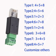 【Online】 RJ45 to RS-485 Terminal 8P8C Converter Plug Connector Green DIY Transfer