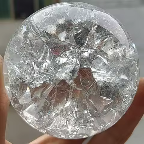 4/5/6/8cm Ice Crack Crystal Ball Glass Magic Sphere Feng Shui Ornament Rocky Water Fountain Bonsai B
