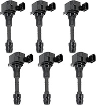 Ignition Coil Pack Set of 6 Compatible with Infiniti FX35 G35 M35 & Nissan 350Z Vehicles Replacement