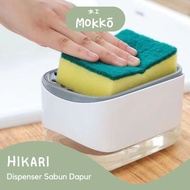 Mokko - HIKARI Dispenser Ditergent Easy Soap Dish Holder Simple Container Press Soap Sponge Sponge