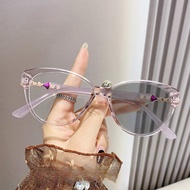 0~-500 New fashion photochromatic anti-blue light without degree female myopia glasses myopia glasse