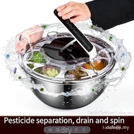 Household Pressed Vegetable Dehydrator Salad Spinner Washing Basin Versatile Large-capacity Fruit Wa