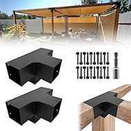 DEVALLEY 4-Way Pergola Right Corner Brackets Kit, DIY Woodwork Brackets for 6" x 6" (Actual:5.5" x 5