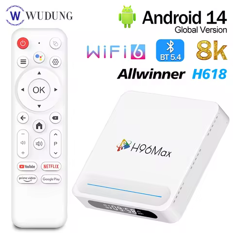 Original H96 Max H618 Plus TV Box 8K Android14 2.4/5G WiFi6 Smart TV Smart Home 8K HDR Voice Remote 
