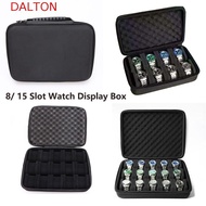DALTON Watch Storage Box, Hard Shell 8/ 15 Slot Watch Display Box, Case Box Shockproof Black Anti Sc